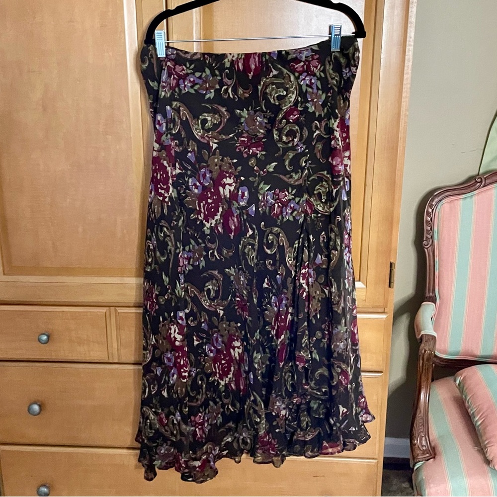 WinterSilks 100% Silk Skirt Size Large